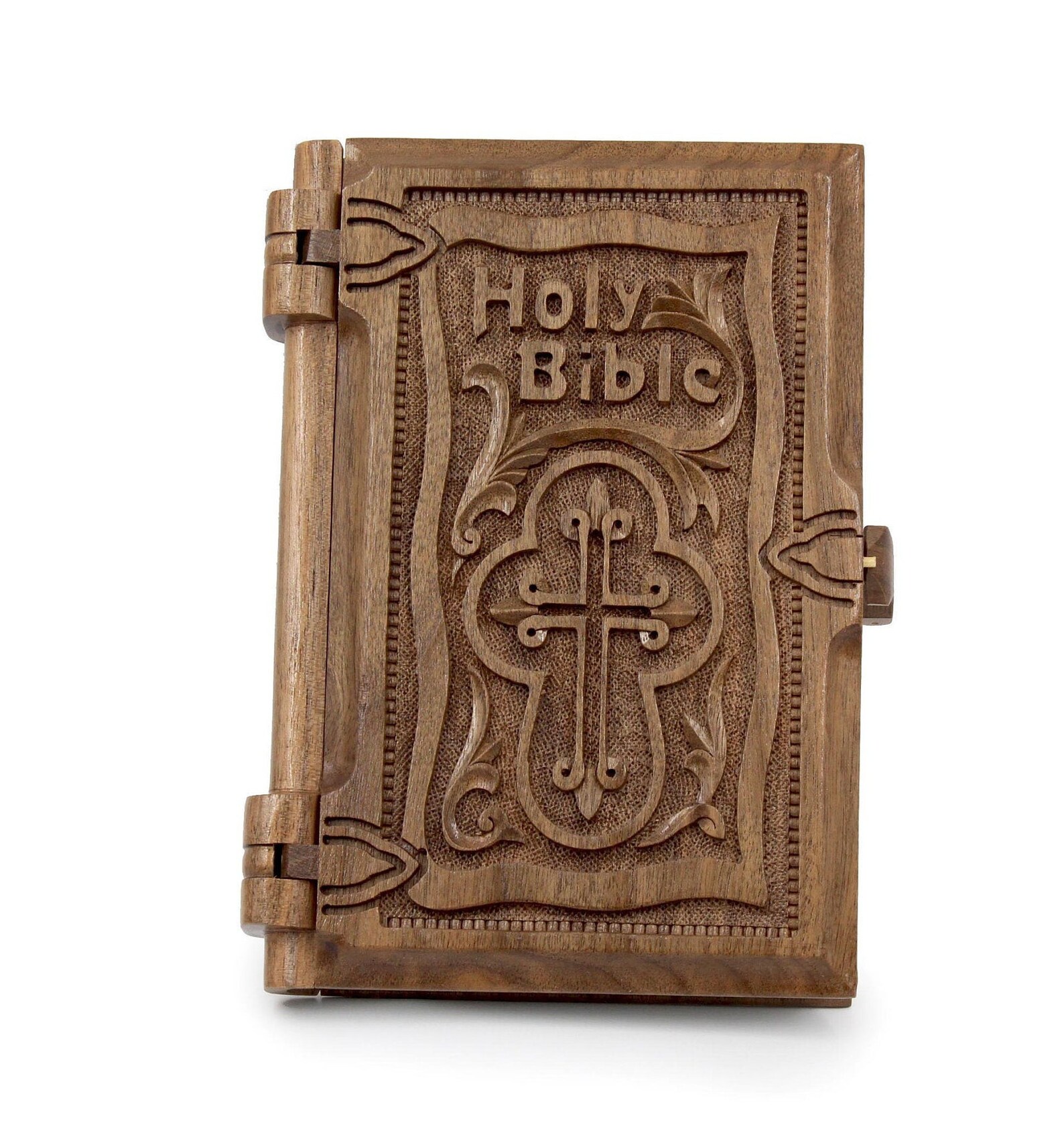 Holy Bible Wood cover English Holy Bible Handmade walnut Etsy