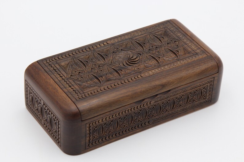 Nice Jewelry box for gift carved woodcarving handmade jewelry box with ornaments gift for women for girl Armenian master walnut wood
