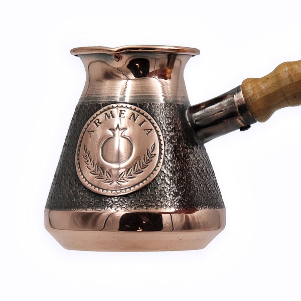 Coffee Pot Maker Copper Jazzve Turkish Cezve Ibrik Armenia Jezve Jazve wooden handle ARMENIAN coffee maker, handmade, turka, personalized