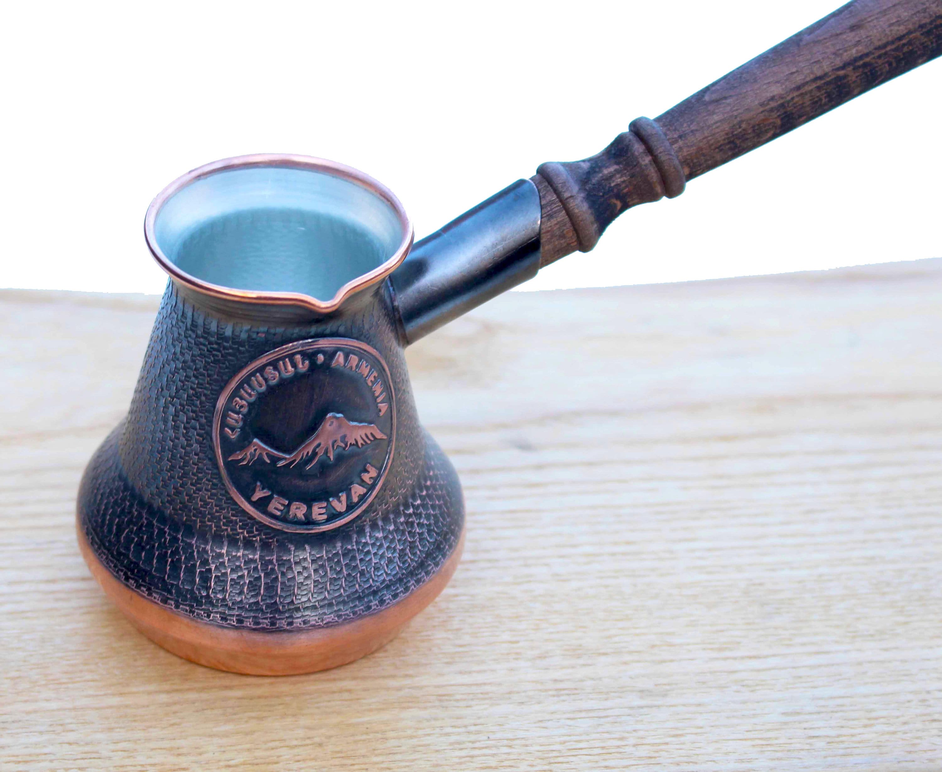 Set of 2 Armenian Handmade Copper Coffee Pot Jezve 2, 4 cups