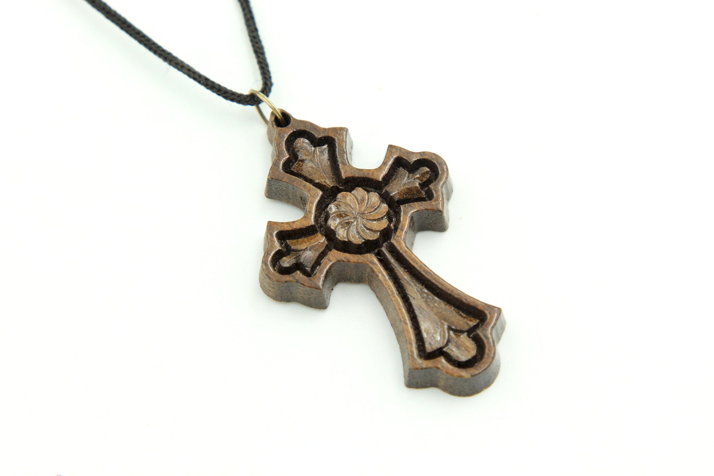 Wooden cross pendant, Neck cross made of wood, carved wooden cross, cross necklace, Armenian gifts, handmade Christian gift, necklace wood
