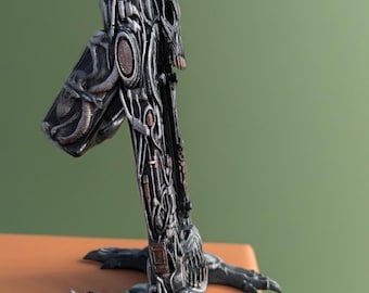 Bitaxe gern 601,602,650 Cooling Mount - Von Giger inspirierter biomechanischer Tischständer, 60-mm-Lüfter, handgefertigtes Rig-Dekor