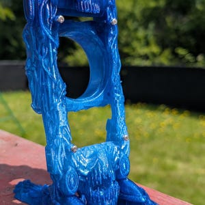 Bitaxe Gamma 601,602,650 Cooling Mount – Giger Inspired Biomechanical Desktop Stand, 60mm Fan, Hand-Finished Rig Decor