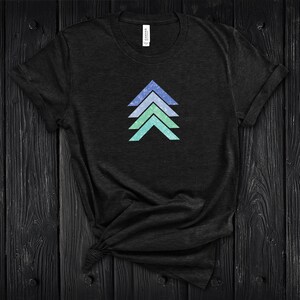 Modern Abstract Chevron T-Shirt for Women. Minimalist Geometric Triangle Graphic Tee. Simple Cool Street Style Abstract Design Shirt.