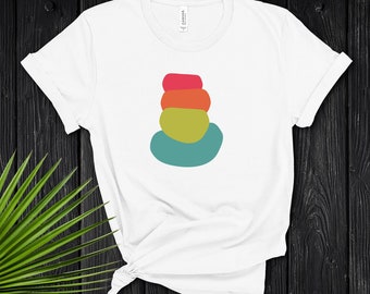 Organic Shapes Abstract Women's T-shirt. Colorful Geometric Tee. Modern Abstract Art Shirt. Minimalist Simple Circle Design.