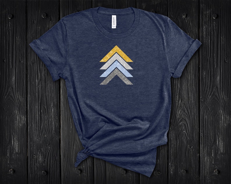 Modern Abstract Chevron T-Shirt for Women. Minimalist Geometric Triangle Graphic Tee. Simple Cool Street Style Abstract Design Shirt. image 2