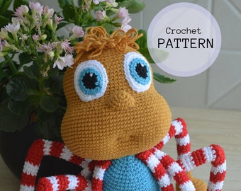 PEANUT The Friendly Spider - crochet PATTERN - handmade, spider toy, baby, amigurumi