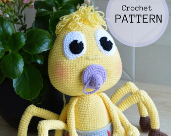 SPINNI The Little Spider Crochet PATTERN - spider toy, crochet, amigurumi, baby