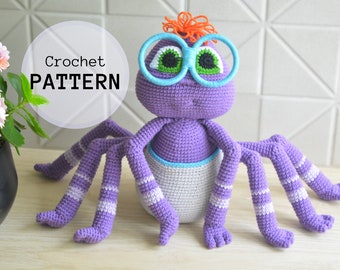 Itsy - The Purple Spider crochet PATTERN, amigurumi, handmade doll