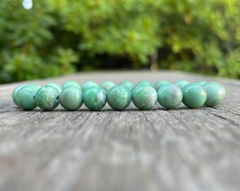 Pulsera de cuentas de variscita de 8 mm, pulsera de piedras preciosas con cuentas de variscita, pulsera unisex de variscita de Utah, pulsera de regalo, pulsera antiestrés