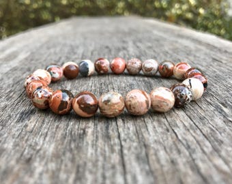 Pulseira de ágata vermelha com renda feita à mão, pulseira de ágata vermelha com contas de pedras preciosas, pulseira de pilha, pulseira unissex, pulseira de presente