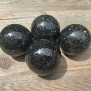 Very Large Nuummite Spheres Natural Smooth Polished 35-40mm Undrilled Nuummite Balls Greenland Nuummite Round Undrilled  Nuummite Marbles