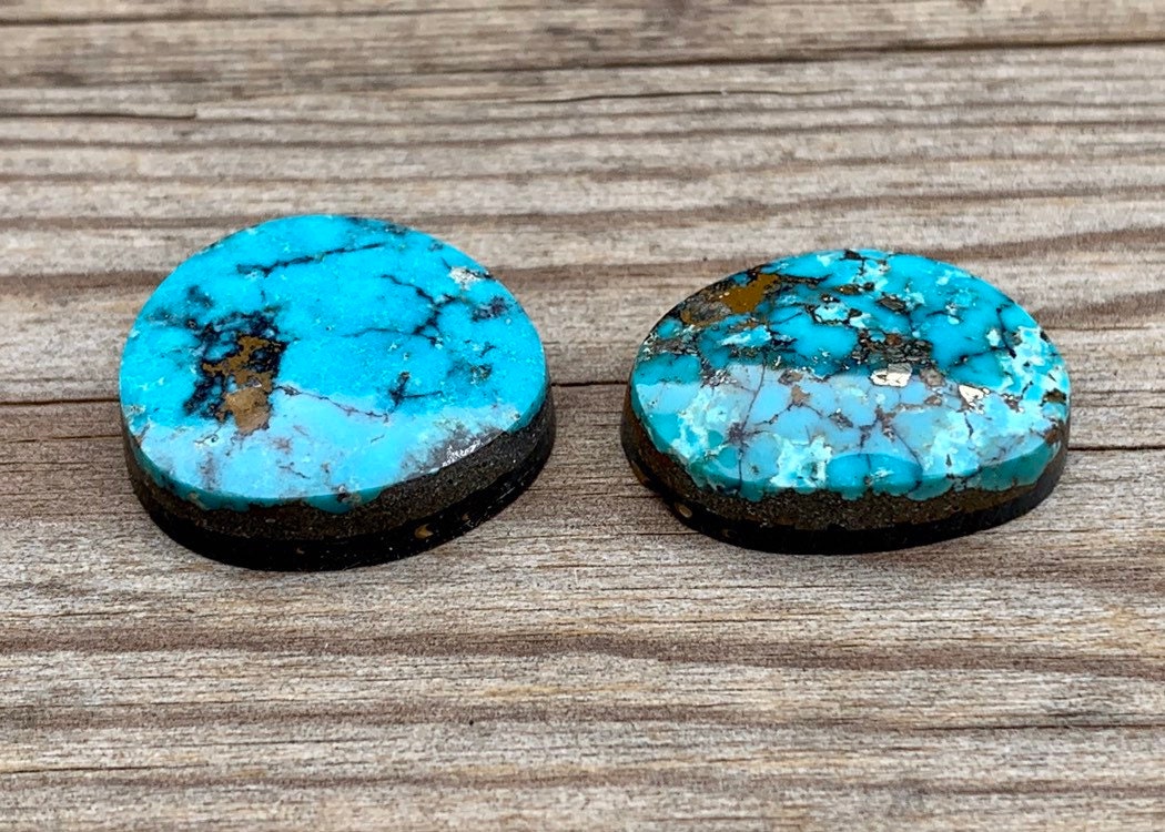 Morenci Turquoise Cabochon Fine Natural Polished Backed Morenci