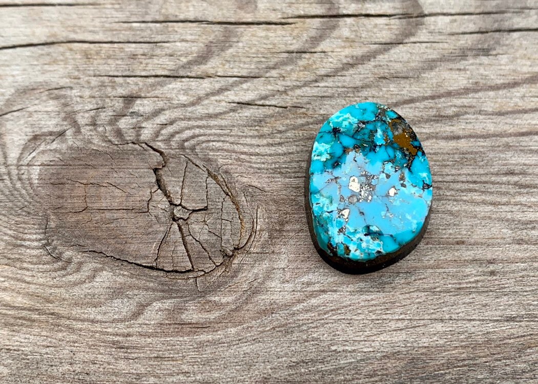 Morenci Turquoise Cabochon Fine Natural Polished Backed Morenci