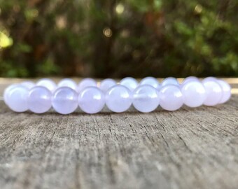 Handmade Light Pink Rose Quartz Beaded Bracelet Womens Bracelet Unisex Bracelet Gift Bracelet Dainty Bracelet