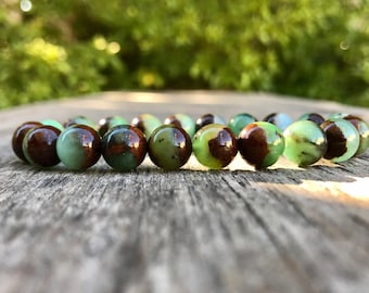Chrysoprase Inclusion Bracelet 9mm Natural Chrysoprase with Inclusion Beaded Gemstone Bracelet Stack Bracelet Unisex Bracelet Gift Bracelet
