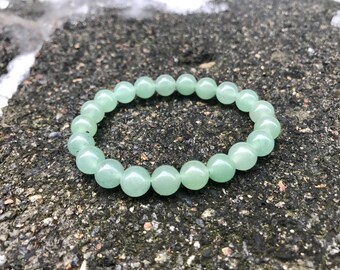 Aventurine Bracelet Handmade 8mm Green Adventurine Beaded Gemstone Bracelet Green Natural Stone Bracelet Stack Bracelet Gift Bracelet