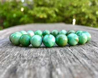 Chunky Variscite Bracelet 10mm Variscite Beaded Gemstone Bracelet Unisex Bracelet Gift Bracelet Stress and Anxiety Relieving Bracelet