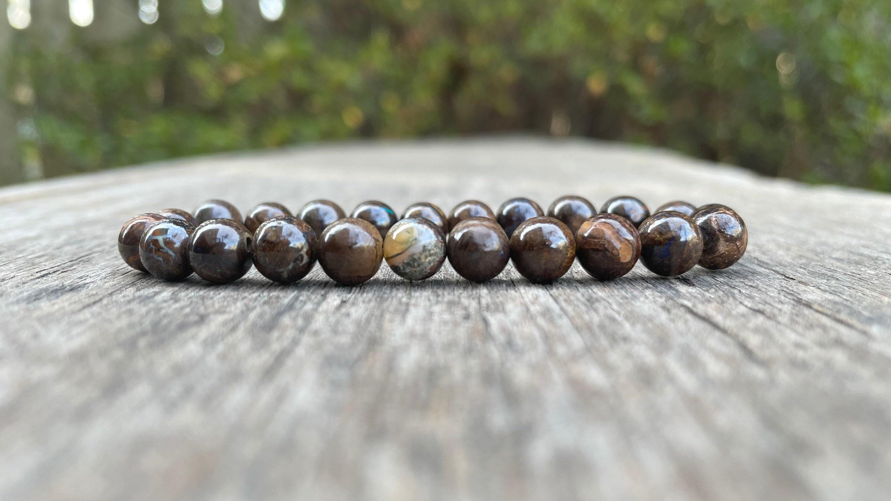 ボルダーオパールブレスレット 6-7 mm オーストラリア産ボルダー