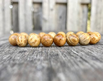 化石サンゴブレスレット 高品質 10 mm 瑪瑙化石サンゴビーズ 宝石ブレスレット ライトブラウンからミディアムブラウンの瑪瑙化石サンゴビーズブレスレット