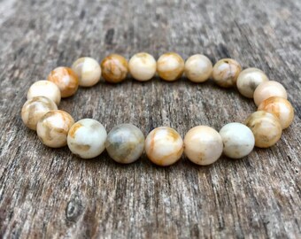 Handmade Autumn Jasper Beaded Bracelet Unisex Bracelet Stack Bracelet Beaded Gift Bracelet Handmade Gift Bracelet Healing Bracelet