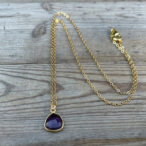 Dainty Crystal Pendant On 14k Gold Filled Chain & Clasp Amethyst Prehnite And Labradorite Crystal Necklaces