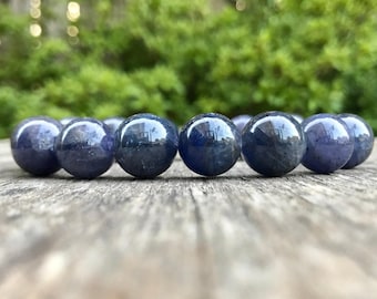 Very Chunky Tanzanite Bracelet 13mm Natural Tanzanite Bead Gemstone Bracelet Violet Tanzanite Gift Bracelet Purple Tanzanite Stack Bracelet