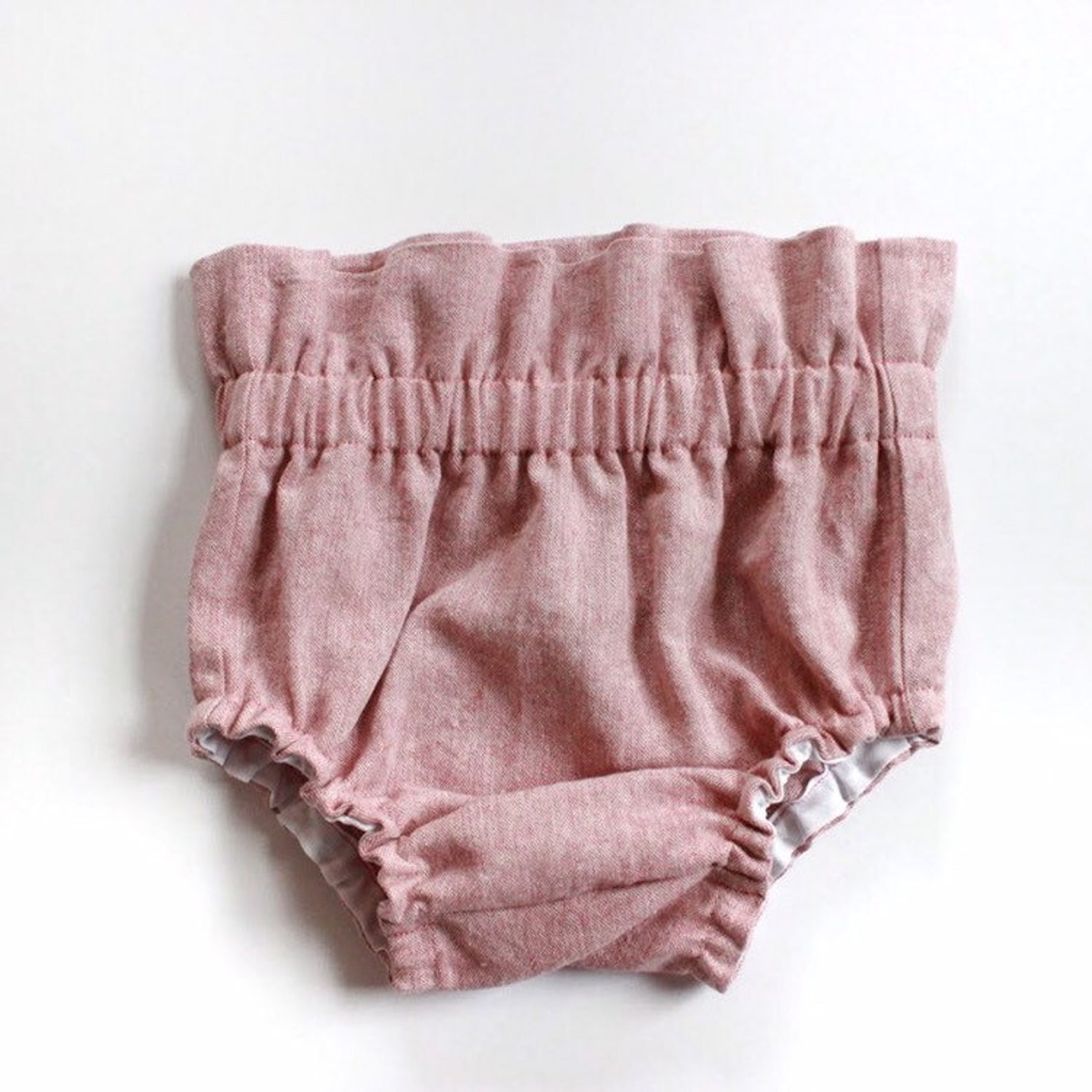 High Waisted Linen Blend Baby Bloomers Linen Toddler Etsy
