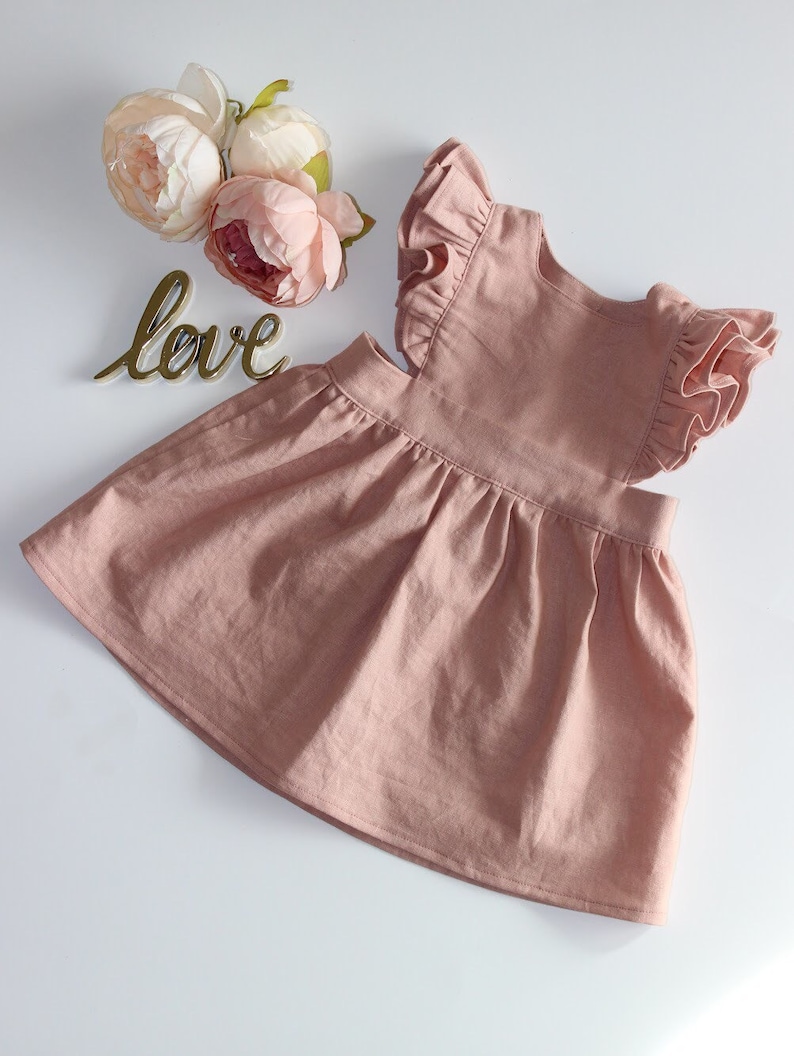 Baby Linen Dress Toddler Pinafore Dress Pinafore Dress Baby Pinafore Dress Toddler Toddler Linen Dress Linen Blend Pinafore Dress