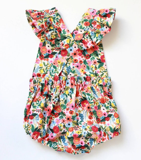 Floral Baby Romper in Garden Party 