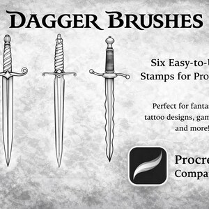 Juego de sellos de daga para Procreate