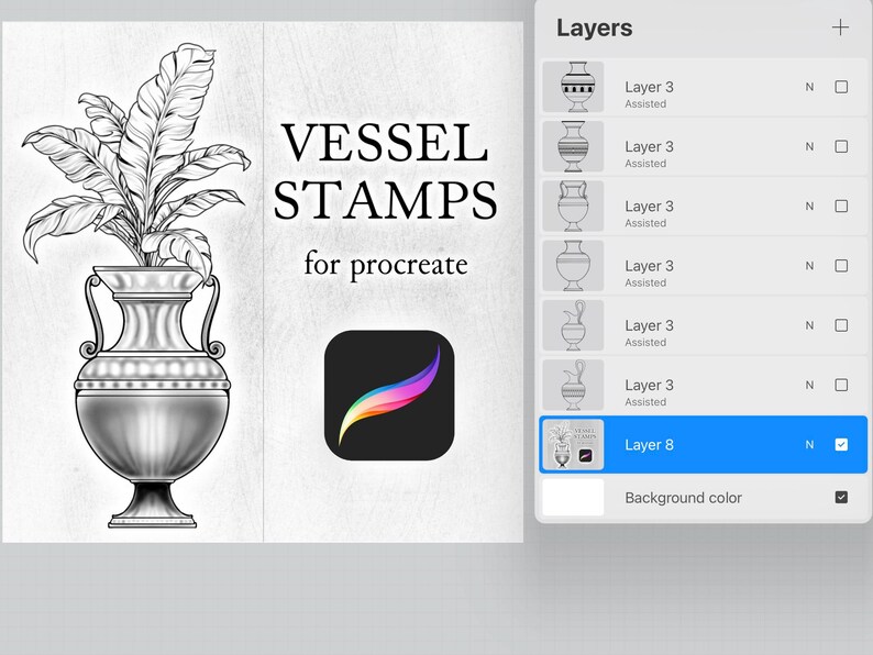 Vase Stamps for Procreate - Etsy