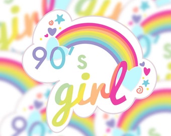 90's Girl Sticker 90s aesthetic 90s girl vibes 90s vibes Nostalgia 90s throwback sticker Gift for her