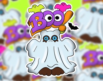 90's inspired Spooky Boo Bear Halloween Sticker 90s aesthetic Halloween aesthetic 90s Girl 90s Stickers