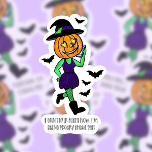Hot Girl Halloween Sticker, Real Hot Girl Shit, Spooky Ghouls Sticker, Halloween Sticker, Hot Ghoul Sticker, 90s Halloween imagen 1