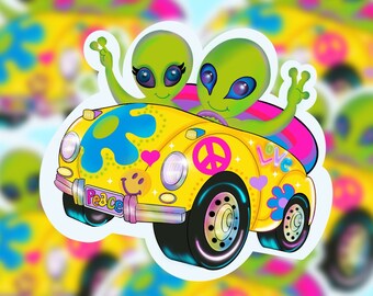 Zoomer and Zorbit Sticker, Alien sticker, 90s alien, Vintage 90s, 90s girl, 90s stickers, Vintage aliens