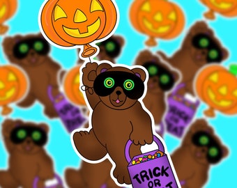 90's Nostalgic Spooky Bear Halloween Sticker 90s estética Halloween estética 90s Girl 90s Stickers