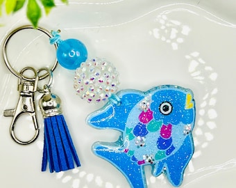 Rainbow Fish Keychain, Storybook Keychain, Teacher Gift, Fish Keychain, Millennial things, 90s kids, Nostalgic Gift, Nostalgic Keychain