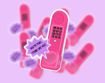 90's inspired sticker, Dream Phone, 90's Dream Phone Game Sticker, 90's Girls, 90's kids, Dream Phone Crush, Pink Dream Phone, 90's Phone