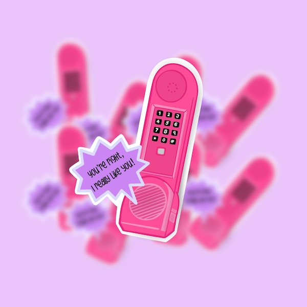 Autocollant inspiré des années 90, Dream Phone, Autocollant de jeu Dream Phone des années 90, Filles des années 90, Enfants des années 90, Dream Phone Crush, Pink Dream Phone, Téléphone des années 90