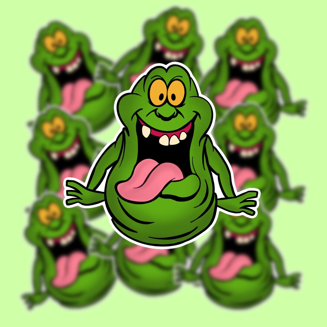 Ghostbusters Slimer Inspired Sticker, Mean Green Ghost, Onionhead