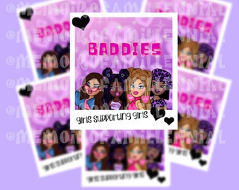 Baddie Sticker, Girls Supporting Girls, Girl Power, Millennial Stickers, Doll Sticker, 90s Doll, Y2K Doll, Brat Sticker, Baddies