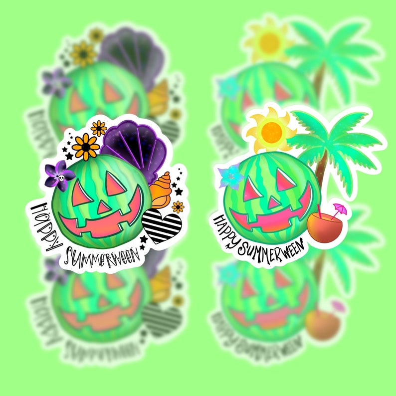 Summerween Sticker, Spooky Season Sticker, Spooky Ghouls Club, Spooky Summer, Halloween Stickers, Halloween Aesthetic, Spooky Girl image 1