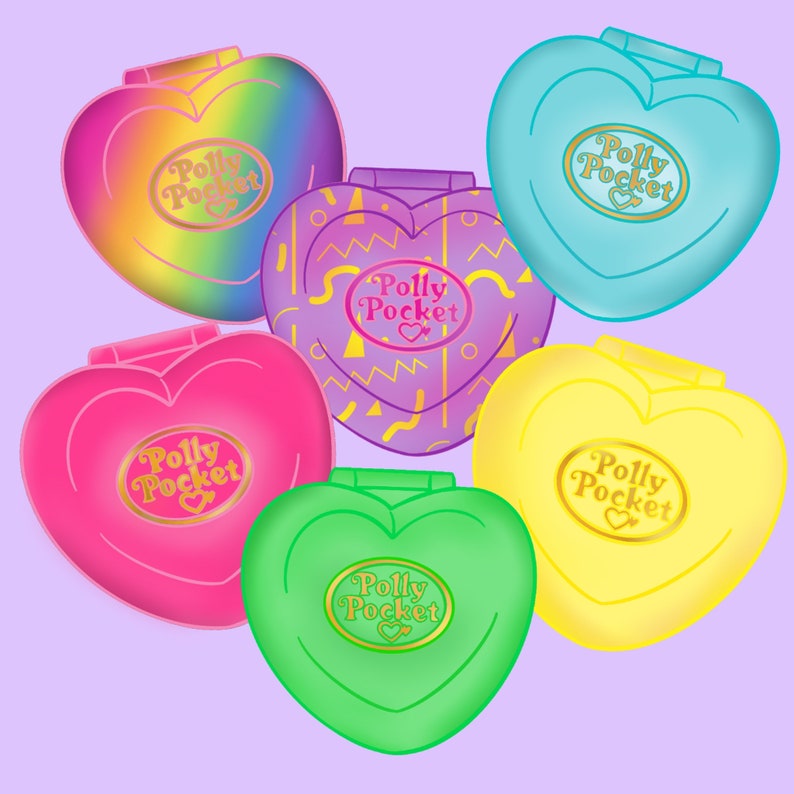 Polly Pocket Compact Sticker, Vintage Polly Pocket, 90s Toys, 90's kids, 90's girl, 90's Nostalgia, 90's stickers, 90's vibe image 2