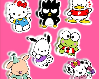 Sanrio inspira pegatinas de Hello Kitty y sus amigos, Kerroppi, Badtz Maru Pekkle Pochacco Sanrio pegatinas estéticas de los 90 pegatinas de los 90