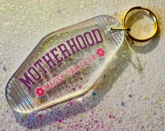 Motherhood Keychain, Hot Mom Era, Mom Keychain, Millennial Mom, Cool Mom Keychain, Mothers Day Gift, Millennial, Motel Keychain, Trendy