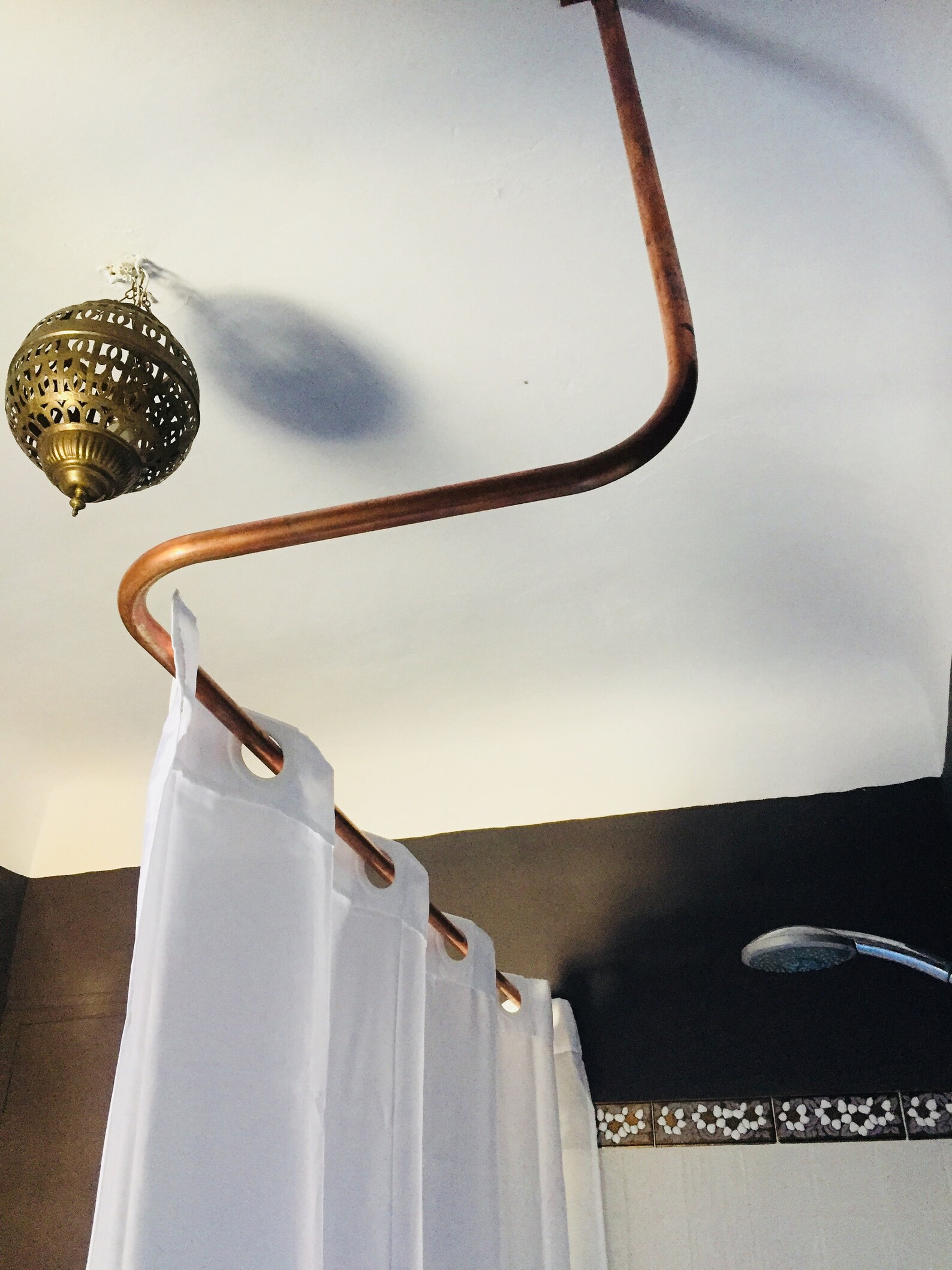 Koper gebogen douche gordijn rail Etsy Nederland