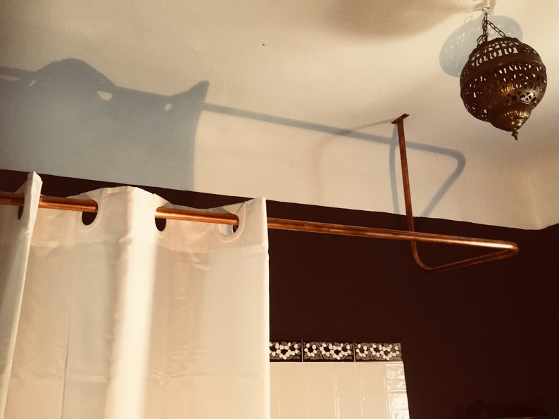 Copper Curved Shower Curtain Rail Etsy