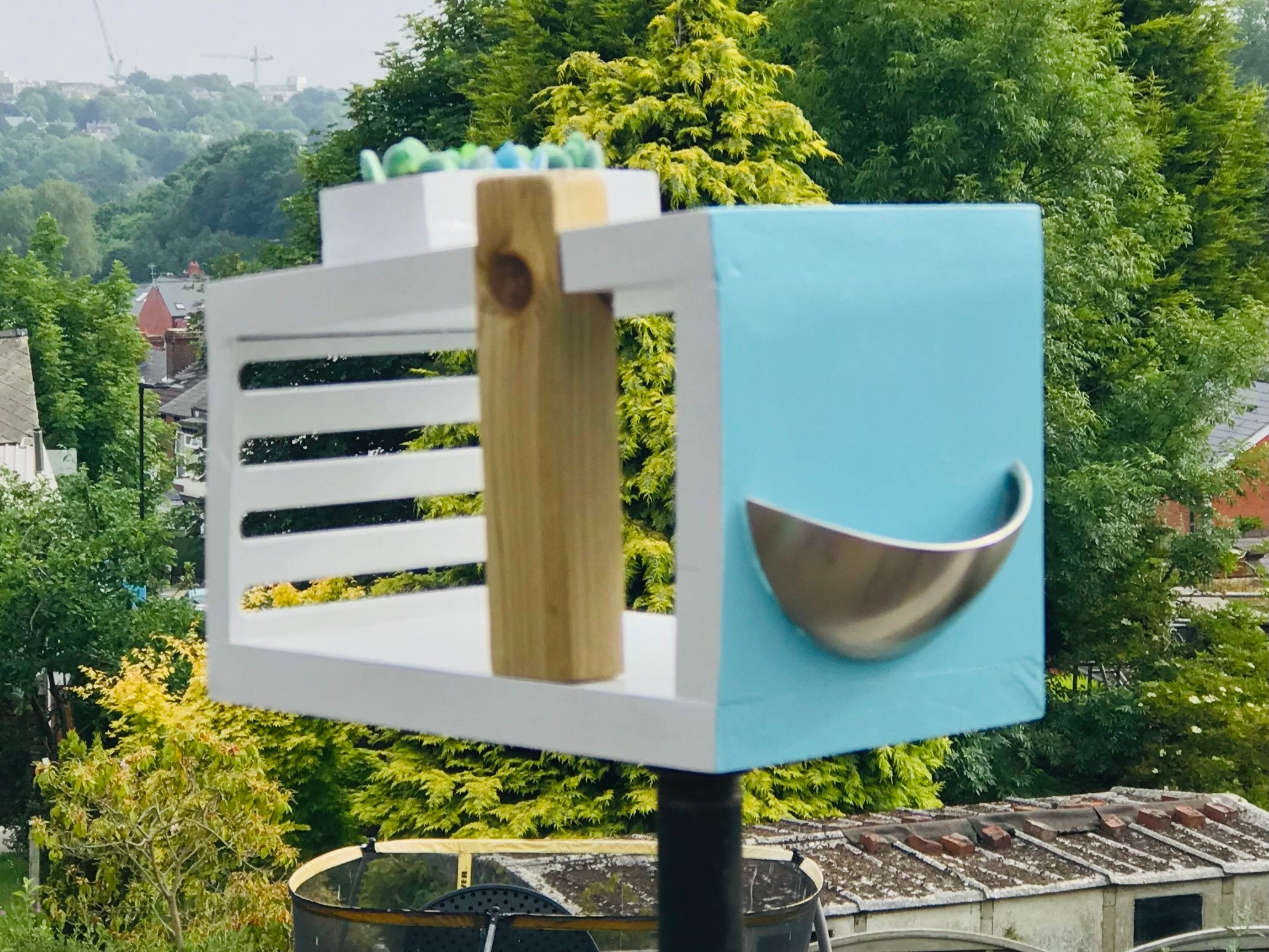 Mid Century Modern bird table with water trough Etsy