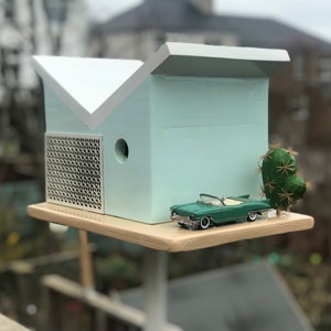 Mid-Century Modern, Palm Springs style Butterfly roofed Birdhouse